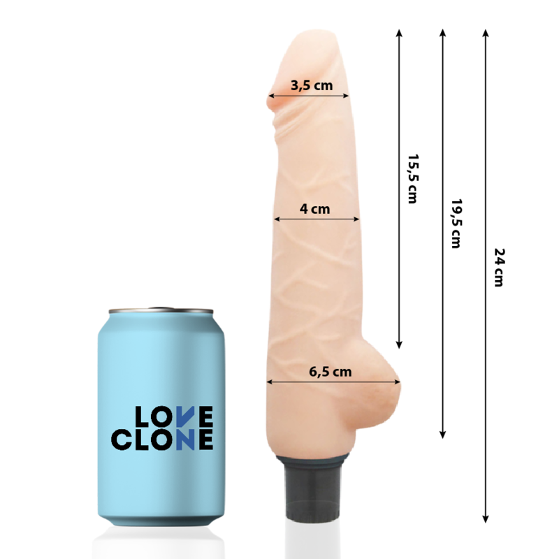 LOVECLONE - VIBRATORE HARALD AUTOLUBRIFICANTE 24 CM -O- 4 CM Loveclone