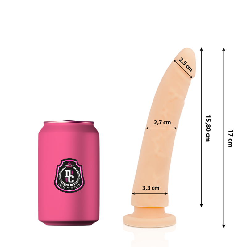 DELTA CLUB - GIOCATTOLI DILDO SILICONE MEDICO NATURALE 17 CM -O- 3 CM Deltaclub