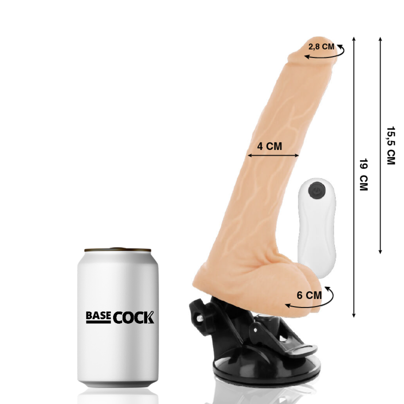 BASECOCK - VIBRATORE TELECOMANDO REALISTICO NATURALE 19 CM -O- 4 CM Basecock