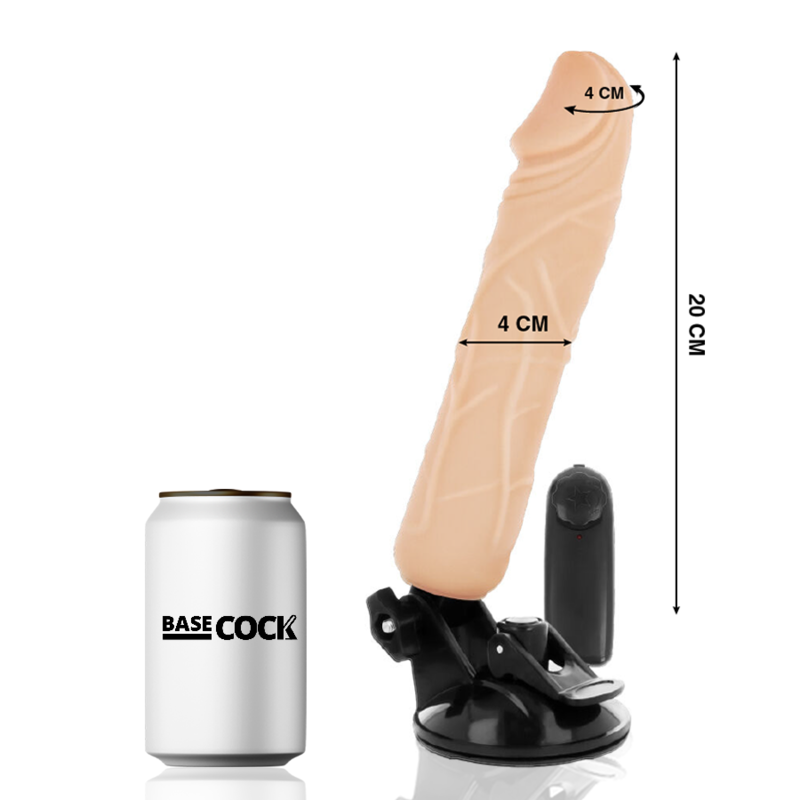 BASECOCK - VIBRATORE TELECOMANDO NATURALE REALISTICO 20 CM -O- 4 CM Basecock