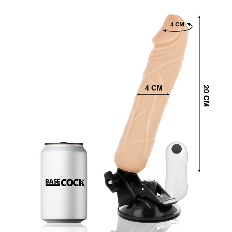 BASECOCK - VIBRATORE REALISTICO TELECOMANDO FLESH 20 CM -O- 4 CM Basecock