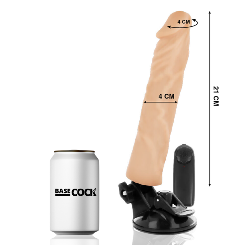 BASECOCK - VIBRATORE REALISTICO TELECOMANDO NATURALE 21 CM -O- 4 CM Basecock