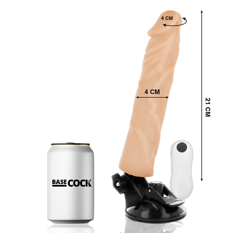 BASECOCK - VIBRATORE REALISTICO TELECOMANDO NATURALE 21 CM -O- 4 CM Basecock