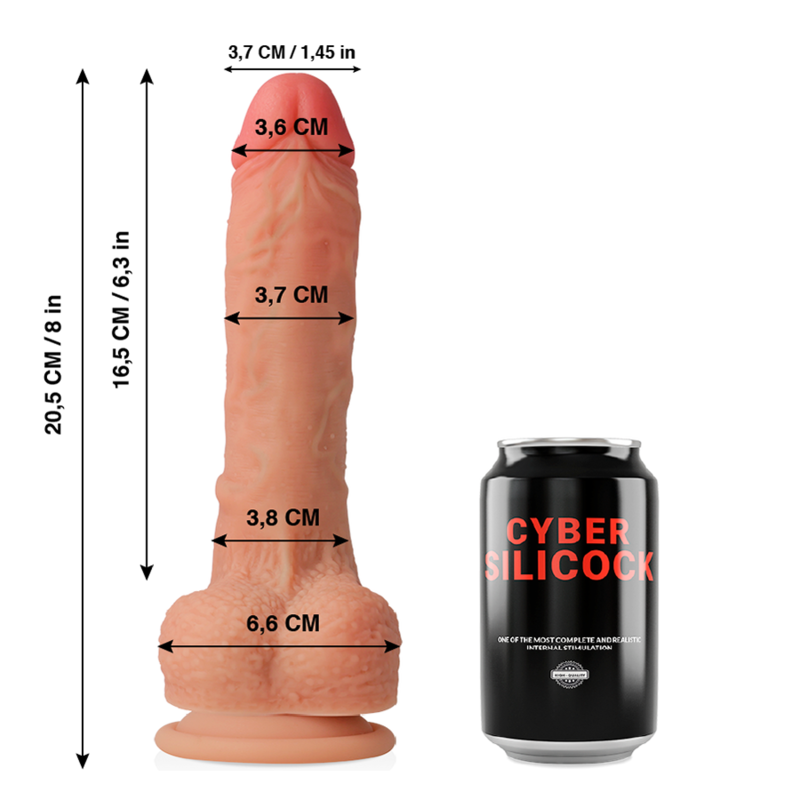 CYBER SILICOCK - CONNOR SILICONE LIQUIDO MORBIDO ULTRA REALISTICO 20.5 CM -O- 3.7 CM Cyber Silicock