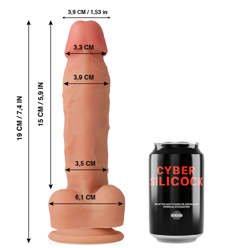 CYBER SILICOCK - OLIVER SILICONE LIQUIDO MORBIDO ULTRA REALISTICO 19 CM -O- 3.9 CM Cyber Silicock