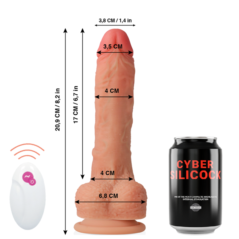 CYBER SILICOCK - TELECOMANDO REALISTICO MASTER HUCK 20.9 CM -O- 4 CM Cyber Silicock