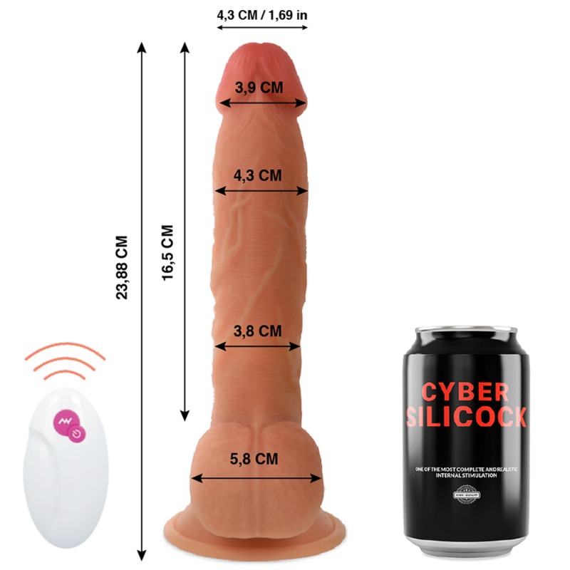 CYBER SILICOCK - TELECOMANDO REALISTICO MR JOHN 23.88 CM -O- 4.3 CM Cyber Silicock