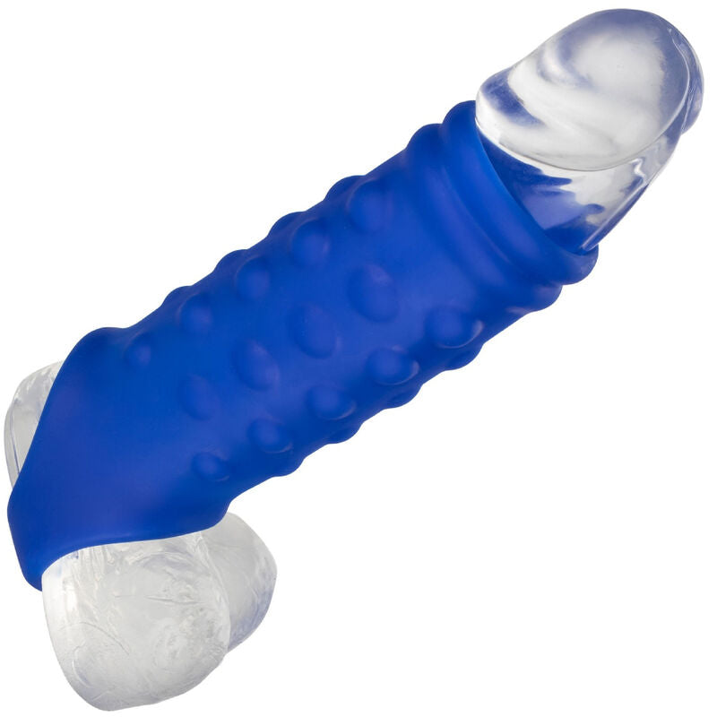 CALEXOTICS - ADMIRAL COPERTURA PER PENE CON PERLINE IN SILICONE LIQUIDO BLU Calexotics