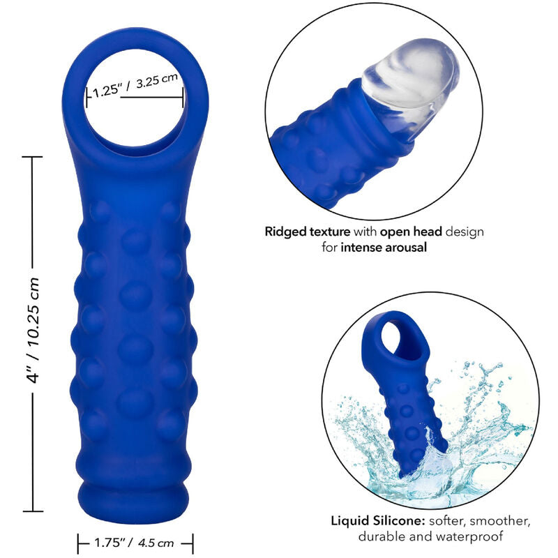 CALEXOTICS - ADMIRAL COPERTURA PER PENE CON PERLINE IN SILICONE LIQUIDO BLU Calexotics