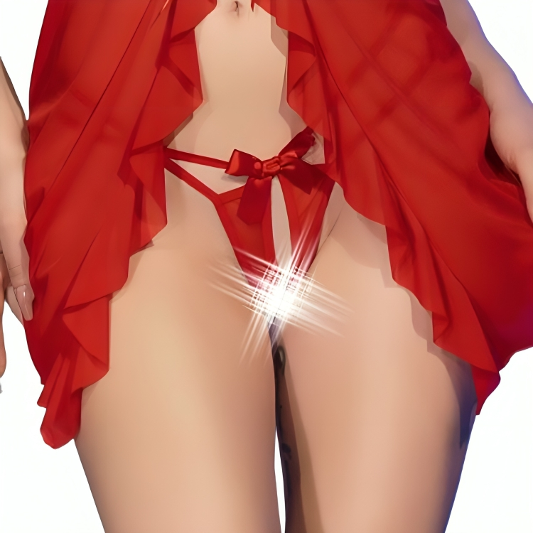 CHILIROSE - CR 4696 BABYDOLL E PERIZOMA ROSSO S/M Chilirose Babydolls