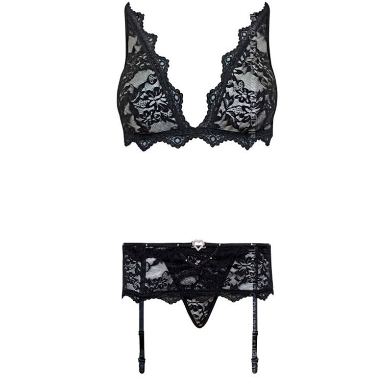LIVCO CORSETTI FASHION - BELITA LC 90231 REGGISENO + SLIP + REGGISENO NERO L/XL Livco Corsetti Sets