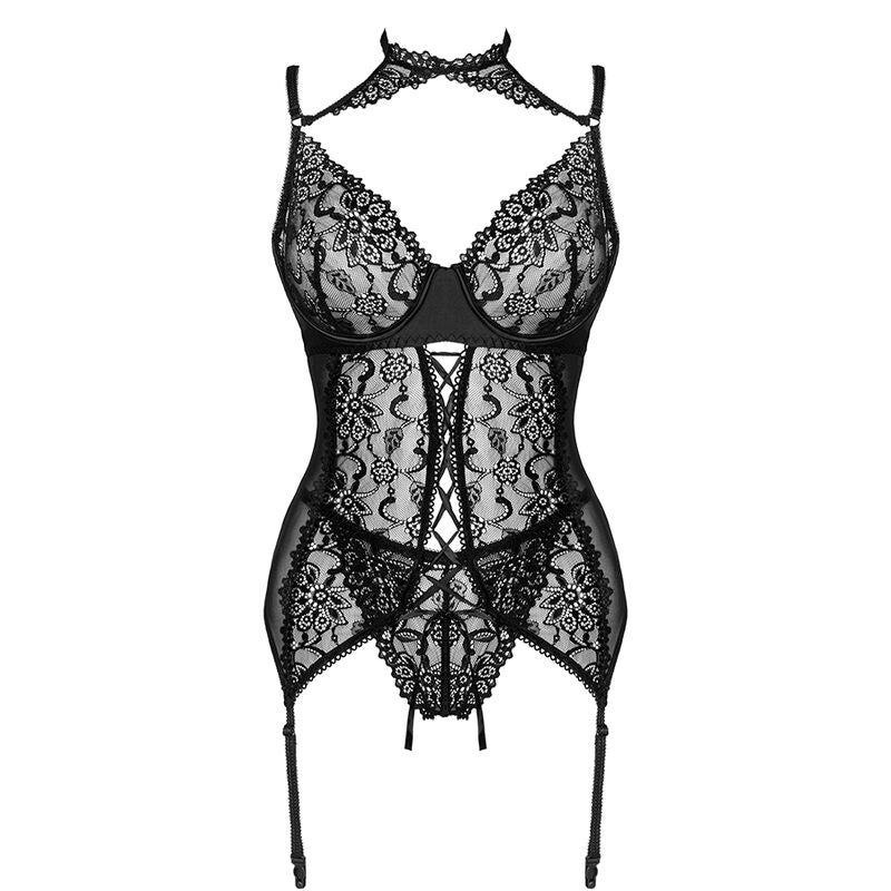 LIVCO CORSETTI FASHION - COLLEZIONE GIELLANDRA FOR THE SENSES CORSETTO + PANTY NERO Livco Corsetti Sets