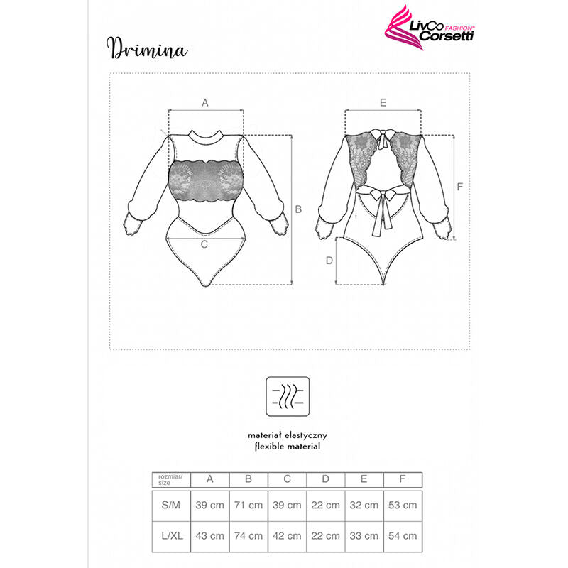 LIVCO CORSETTI FASHION - DRIMINA LC90690 BODY BLU NAVY L/XL Livco Corsetti Bodies