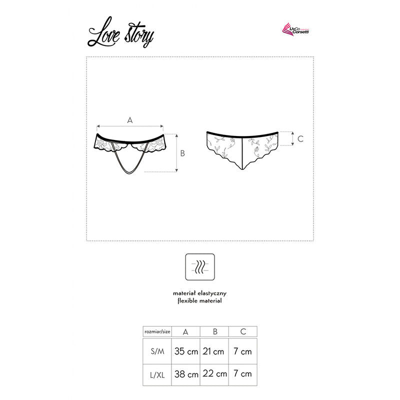 LIVCO CORSETTI FASHION - LOVE STORY LC 90679 PANTY CROTCHLESS NERO Livco Corsetti Panties