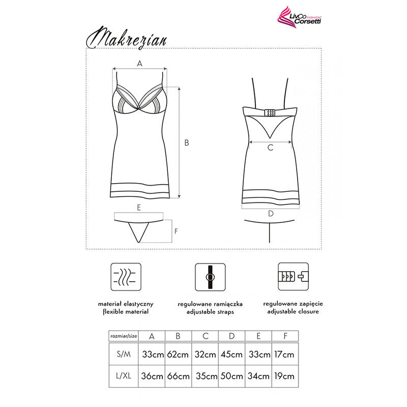 LIVCO CORSETTI FASHION - MAKREZIAN LC 90545 CAMICIA + PANTY NERO Livco Corsetti Sets