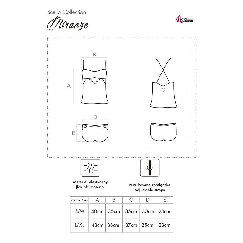 LIVCO CORSETTI FASHION - MIRAAZE LC 90567 CAMICIA + PANTALONCINO NERO L/XL Livco Corsetti Sets