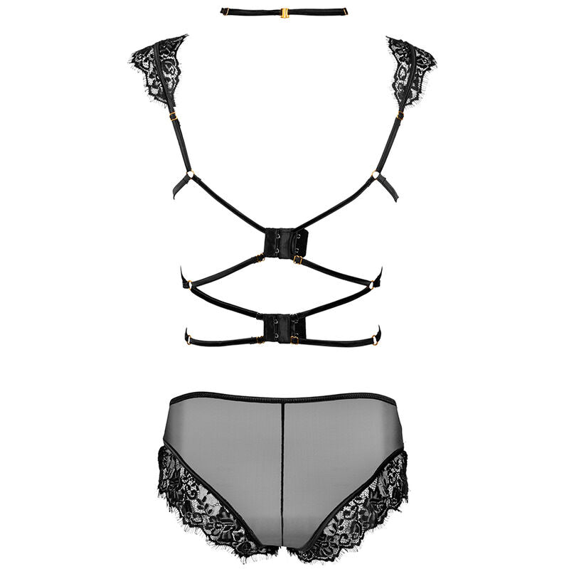 LIVCO CORSETTI FASHION - PALMENOM LC 90614 REGGISENO + SLIP NERO L/XL Livco Corsetti Sets