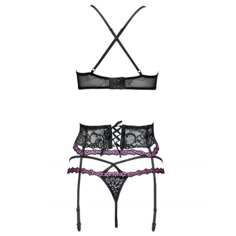 LIVCO CORSETTI FASHION - SNEHANA LC 90443 REGGISENO + REGGISENO + SLIP NERO Livco Corsetti Sets