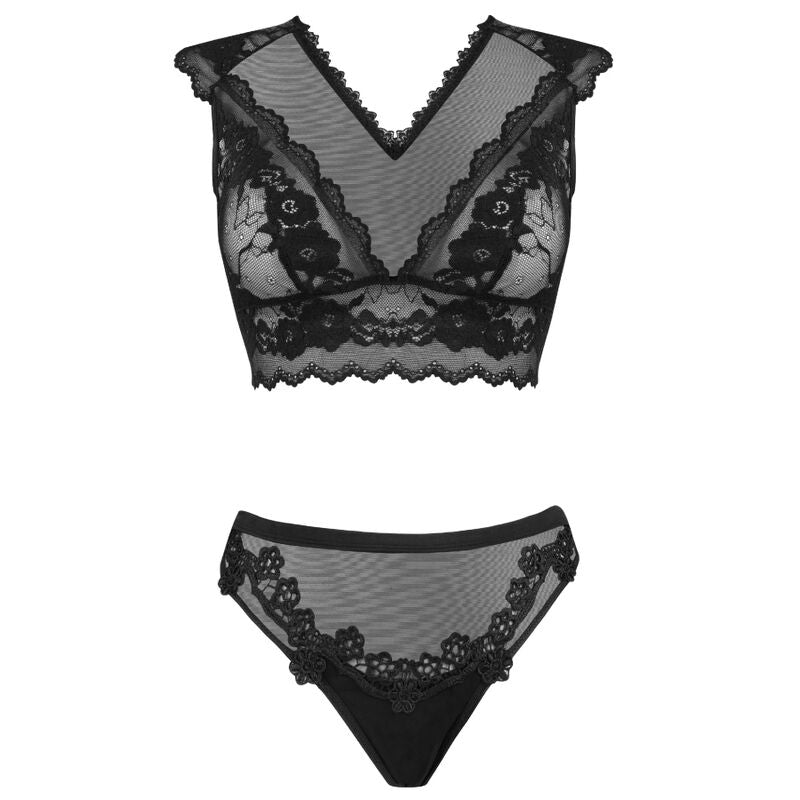 LIVCO CORSETTI FASHION - TIMOSAN LC 90631 REGGISENO + SLIP NERO L/XL Livco Corsetti Sets