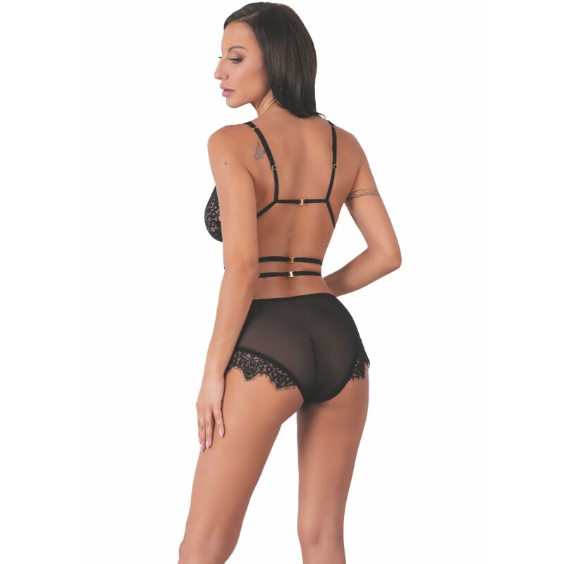 LIVCO CORSETTI FASHION - DREZNA LC 90733 REGGISENO + SLIP NERO Livco Corsetti Sets