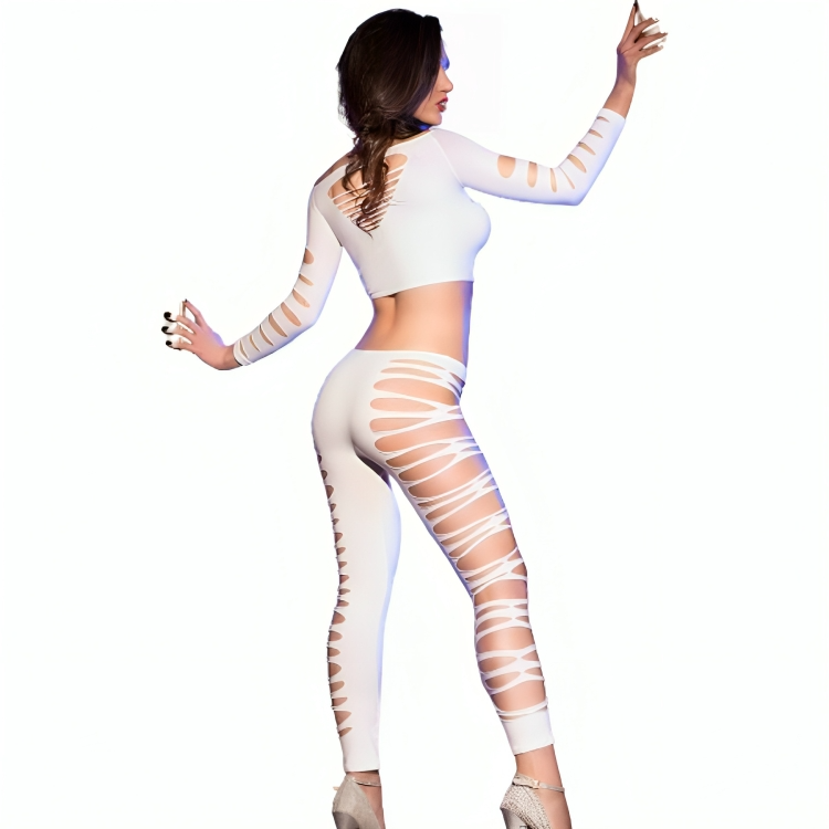 CHILIROSE - CR 3654 TOP E LEGGINS BIANCO S/M Chilirose Sets