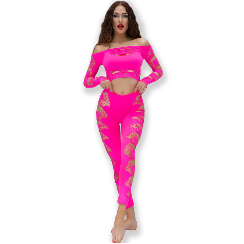 CHILIROSE - CR 4632 TOP E PANTALONE FUCSIA S/L Chilirose Sets