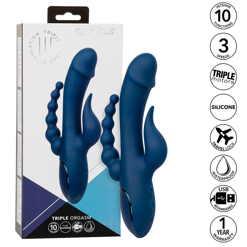 CALEXOTICS - VIBRATORE TRIPLO ORGASMO BLU Calexotics