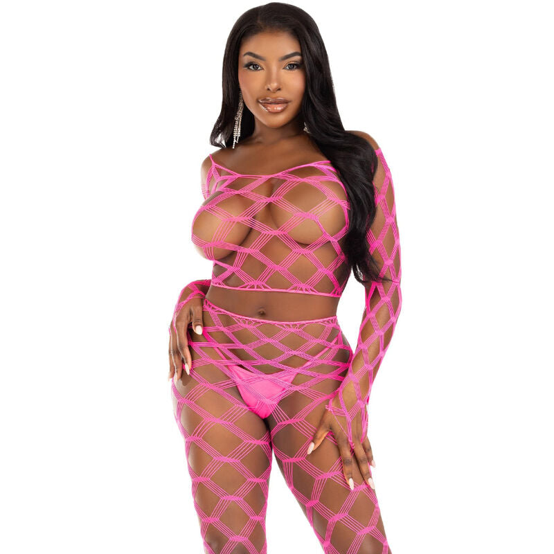 LEG AVENUE - TOP E LEGGINS HARDCORE FUCSIA Leg Avenue Sets