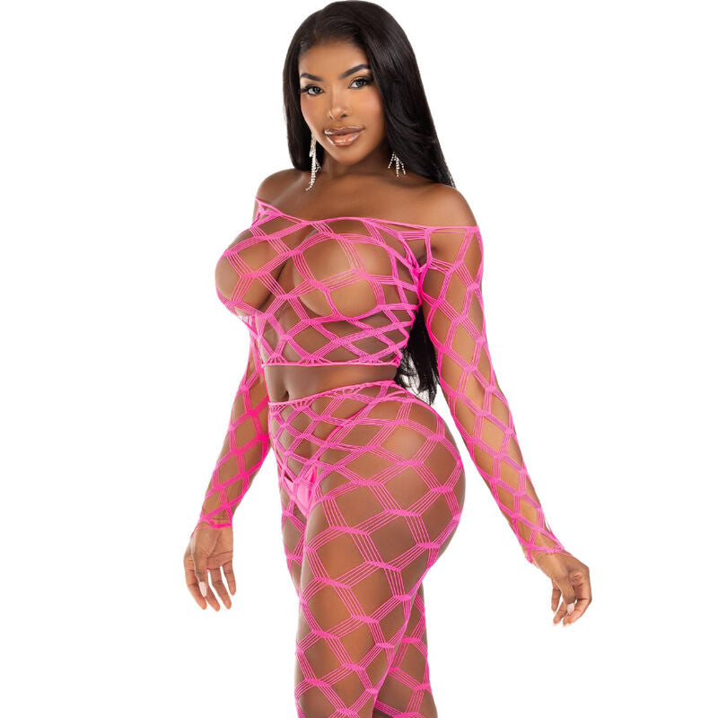 LEG AVENUE - TOP E LEGGINS HARDCORE FUCSIA Leg Avenue Sets