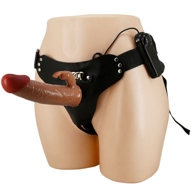 PRETTY LOVE - MARION HARNESS SLIP UNIVERSALE CON DILDO VIBRANTE 19 CM MARRONE Pretty Love