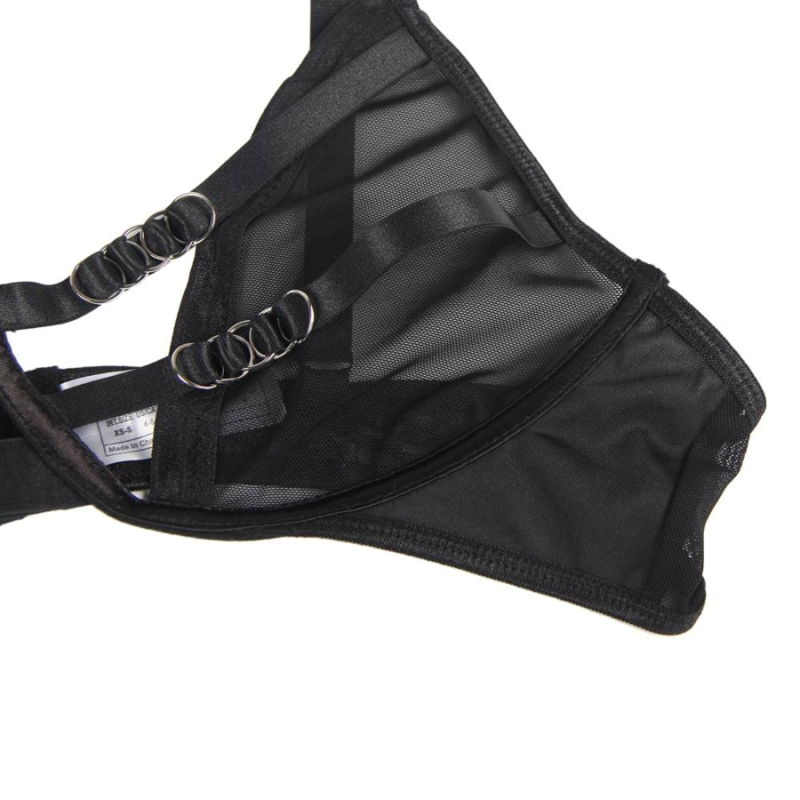 SUBBLIME - SET DUE PEZZI DI REGGISENO TRASPARENTE E STRISCE S/M Subblime Sets