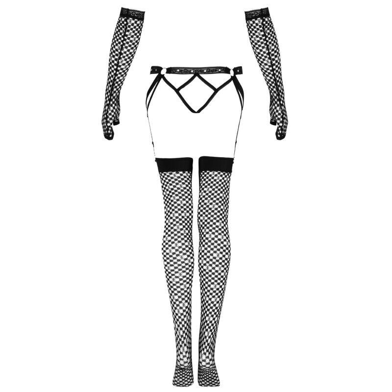 LIVCO CORSETTI FASHION - SET NEMALIA GIARRETTIERA + CALZE + GUANTI NERO Livco Corsetti Sets