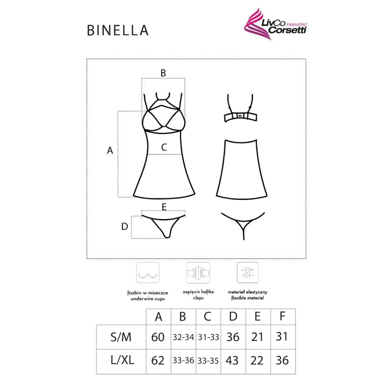 LIVCO CORSETTI FASHION - SET BINELLA BABYDOLL + PERIZOMA NERO Livco Corsetti Sets