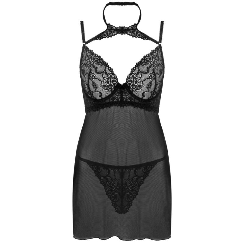 LIVCO CORSETTI FASHION - SET BINELLA BABYDOLL + PERIZOMA NERO Livco Corsetti Sets