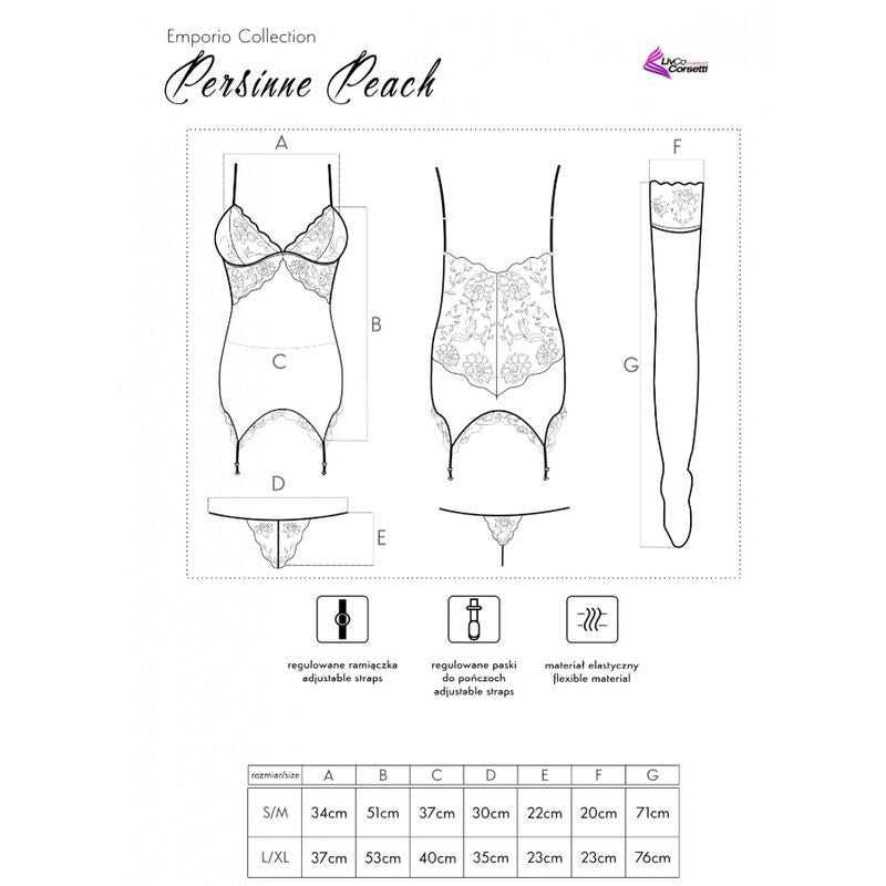 LIVCO CORSETTI FASHION - SET PERSINNE PESCA CORSETTO + SLIP + CALZE Livco Corsetti Sets