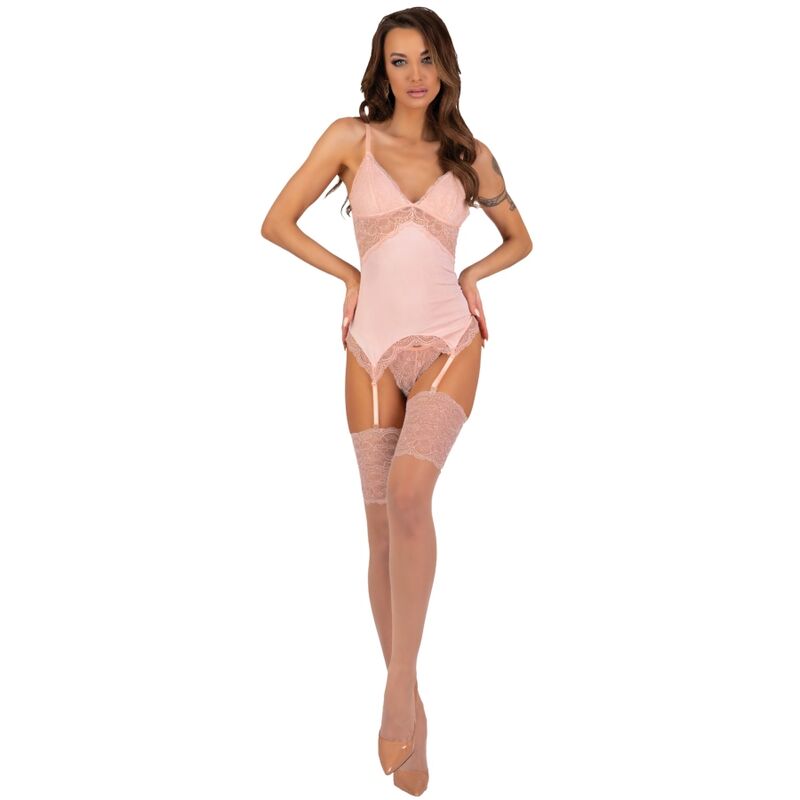 LIVCO CORSETTI FASHION - SET PERSINNE PESCA CORSETTO + SLIP + CALZE Livco Corsetti Sets