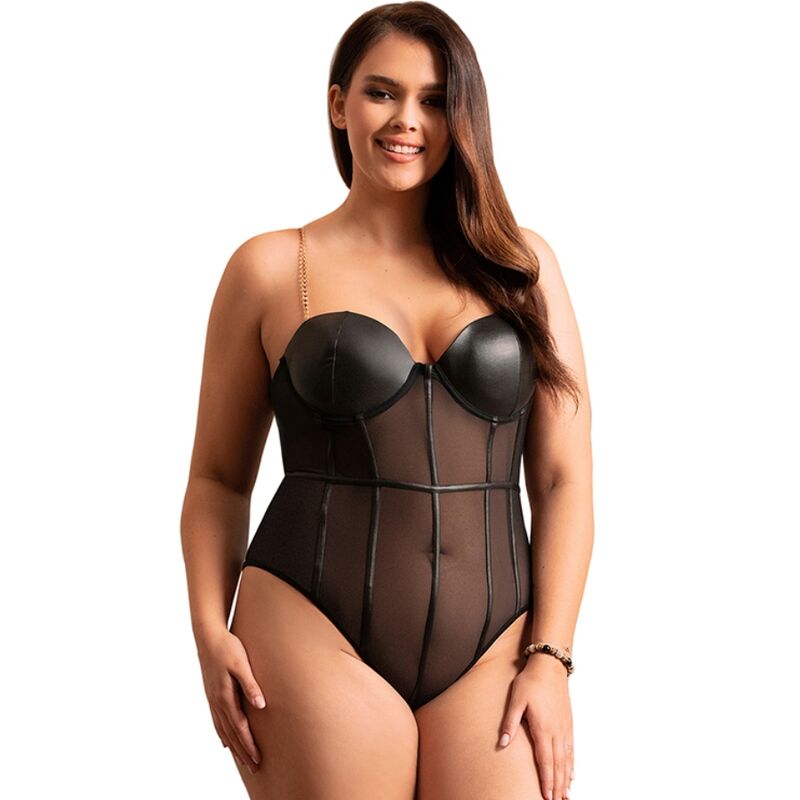 SUBBLIME - BODY CON BRETELLE A CATENA NERA L/XL Subblime Bodies