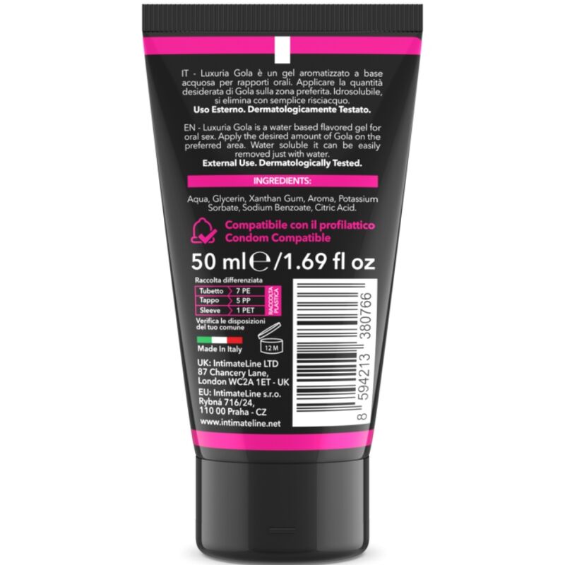INTIMATELINE LUXURIA - GEL PER SESSO ORALE GUSTO CILIEGIA 50 ML Intimateline Luxuria