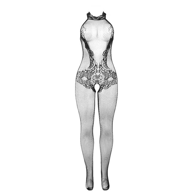 SUBBLIME - 951801 BODYSTOCKING A RETE E PIZZO SENZA CAVALLO CON COLLO ALTO NERO TAGLIA UNICA Subblime Bodystockings