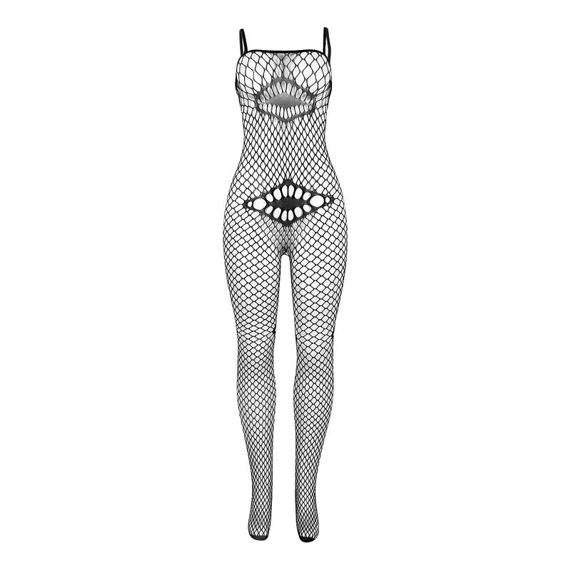 SUBBLIME - 952112 BODYSTOCKING A RETE CON DETTAGLI SU PETTO E PANCIA NERO TAGLIA UNICA Subblime Bodystockings