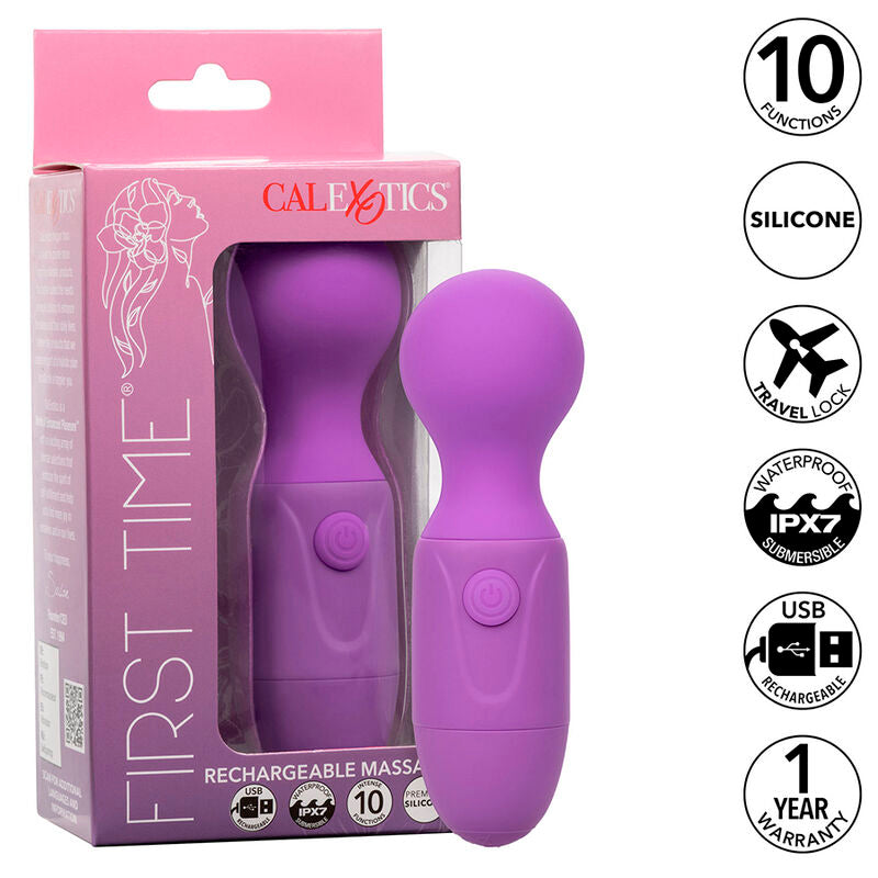 CALEXOTICS - FIRST TIME MASSAGGIATORE RICARICABILE 10 VIBRAZIONI VIOLA Calexotics