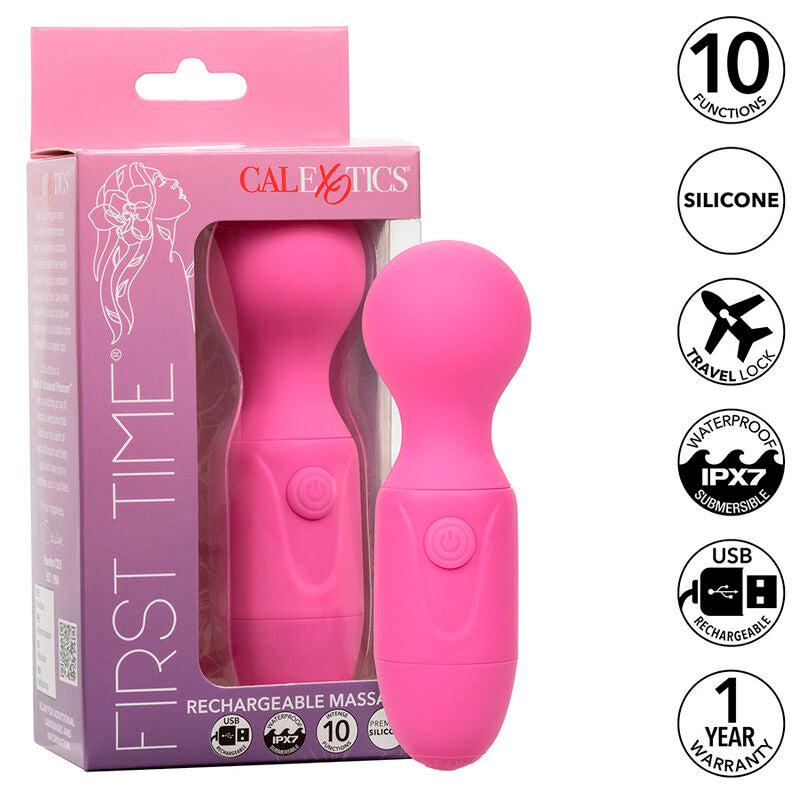 CALEXOTICS - FIRST TIME MASSAGGIATORE RICARICABILE 10 VIBRAZIONI ROSA Calexotics