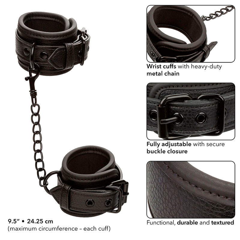 CALEXOTICS - NOCTURNAL MANICHETTE DA POLSO IN PELLE REGOLABILI NERE Calexotics