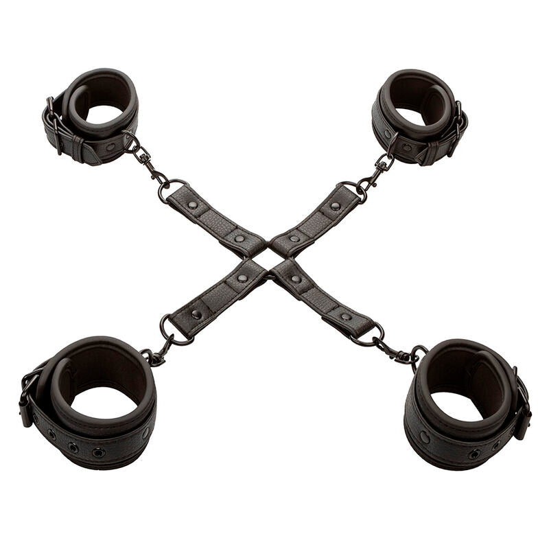 CALEXOTICS - NOCTURNAL CONNETTORE HOG TIE CUERO REGOLABILE NERO Calexotics