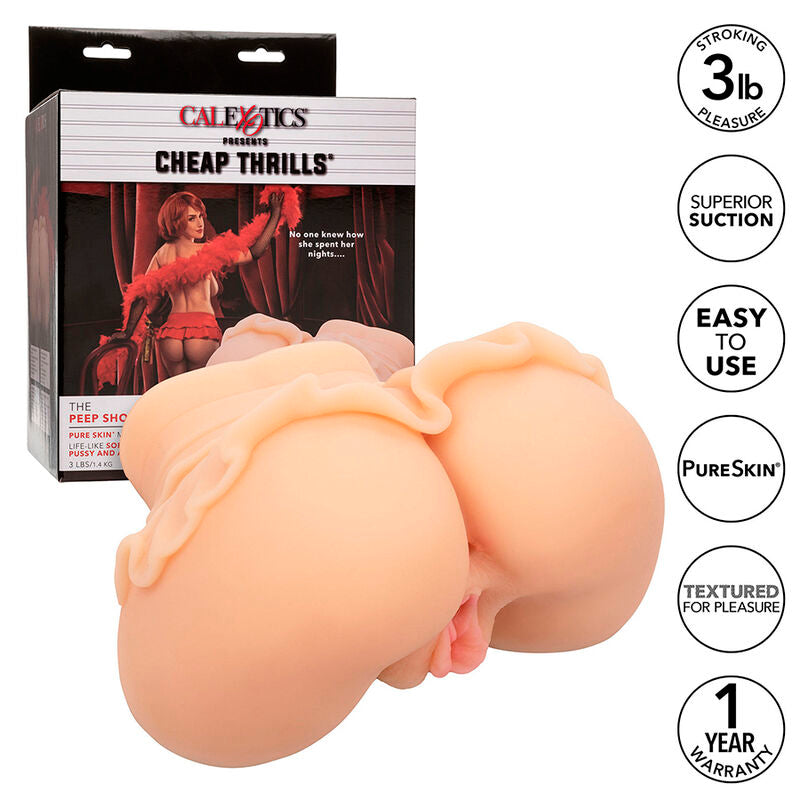 CALEXOTICS - THE PEEP SHOW GIRL DOPPIO MASTURBATORE REALISTICO FLESH Calexotics