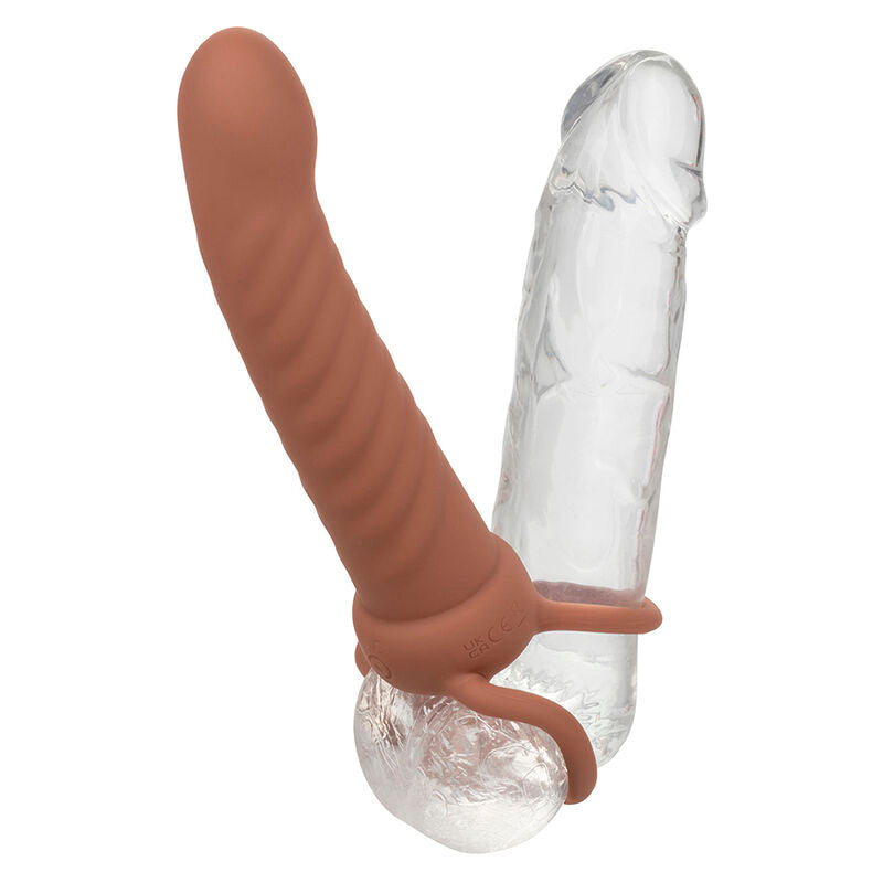 CALEXOTICS - MAXX RIBBED DUAL PENETRATOR 10 VIBRAZIONI MARRONE Calexotics