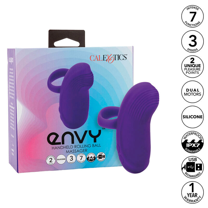 CALEXOTICS - ENVY MASSAGGIATORE PALLA ROTANTE PORTATILE 7 VIBRAZIONI VIOLA Calexotics