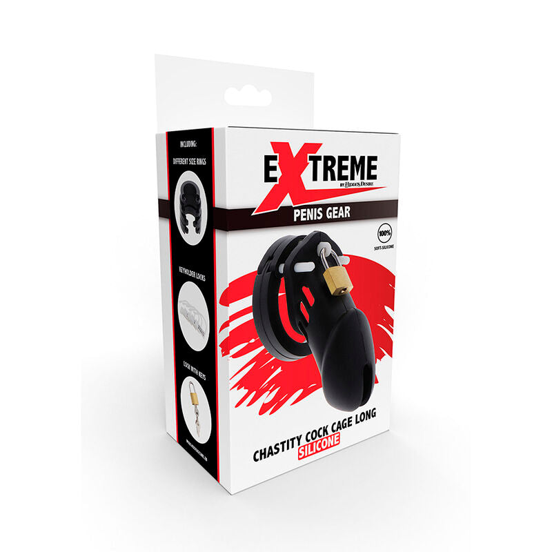 HIDDEN DESIRE - EXTREME GABBIA PER CAZZO IN SILICONE TAGLIA L NERA Hidden Desire