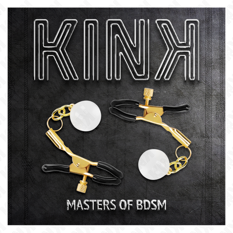KINK - MORSETTI PER CAPEZZOLI CON PERLINE DI VETRO ORO 6 CM Kink Nipple Grip