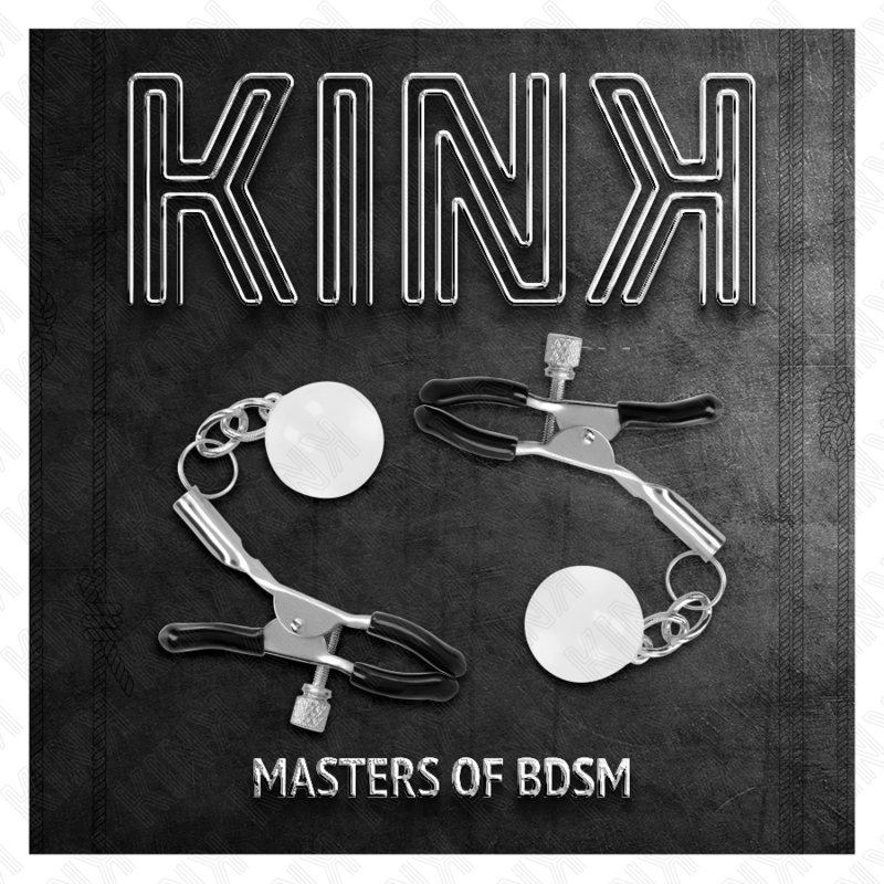 KINK - MORSETTI PER CAPEZZOLI PERLINE DI VETRO ARGENTO 6 CM Kink Nipple Grip